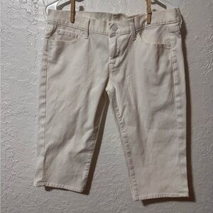 7 For All Mankind Womens Size 30 White Mid Rise Cropped Straight Denim Jeans